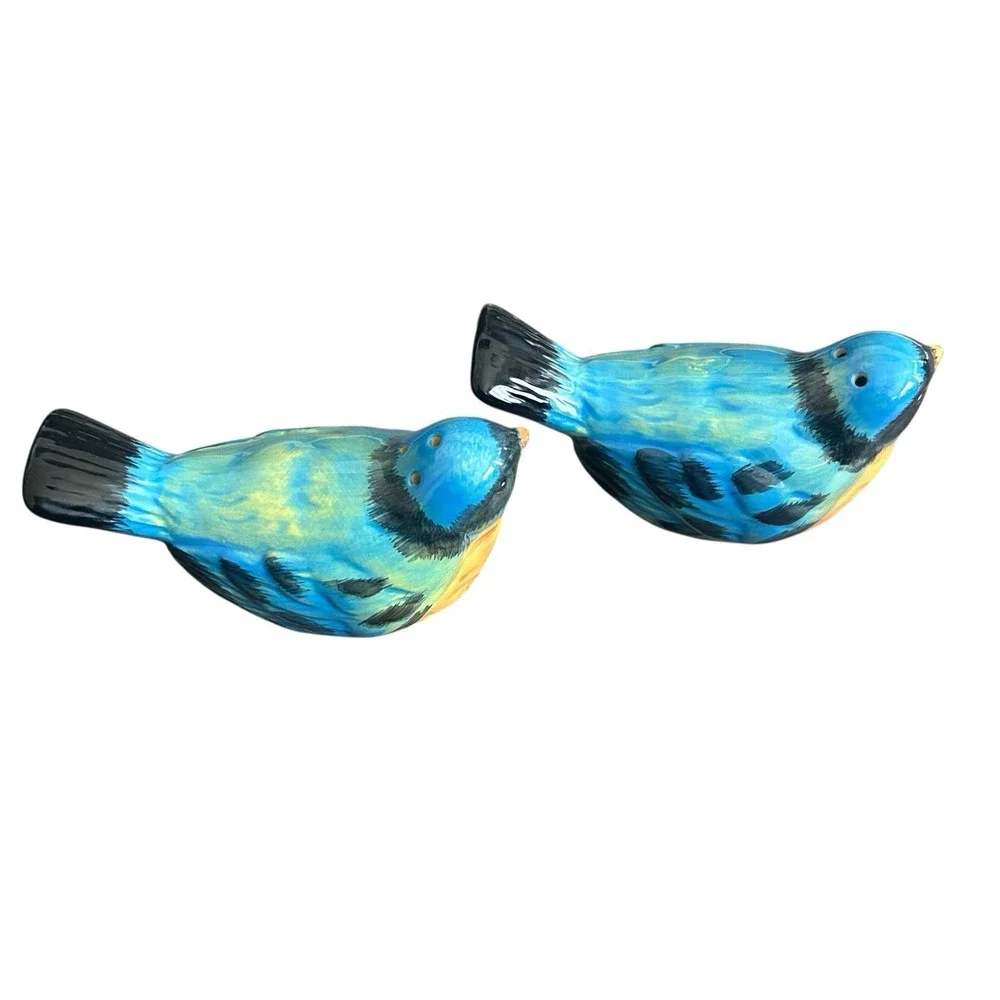 Certified International Spring Meadow Tray Bluebird Figural Salt Pepper‎ Shakers